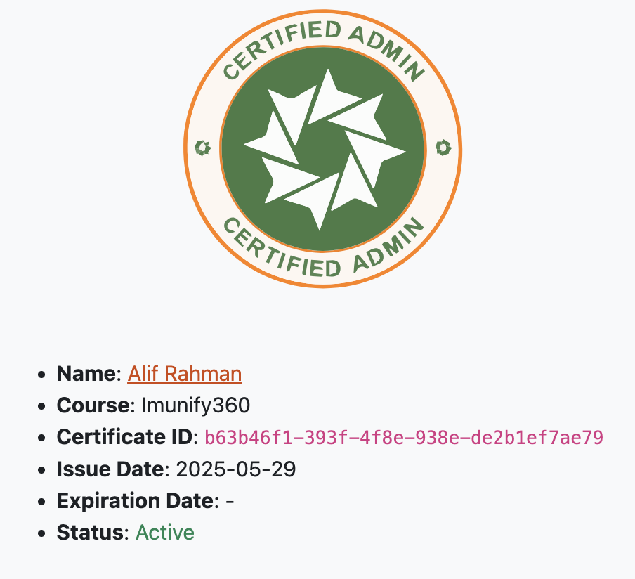 Imunify360 Certificate